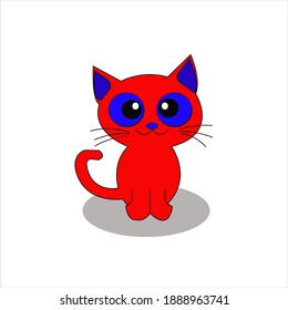 animated image of a blue eyed red cat, red cat animal