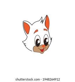 animated image of a white cat head