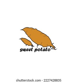 Animated logo sticker in the shape of a delicious and sweet yellow sweet potato