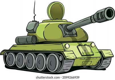 Animated Olive Military Army Large Tank Stock Vector (Royalty Free
