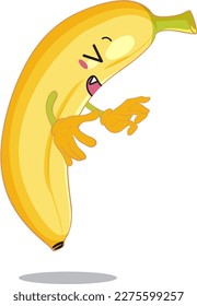 Animated picture of a banana that is scaring

