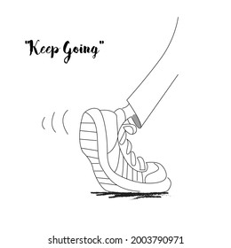 animated picture of feet stepping forward which indicates keep going and never give up svg