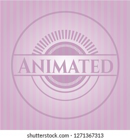 Animated pink emblem. Retro