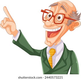 Animated professor character gesturing with enthusiasm