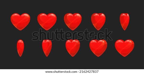 Vektor Stok Animated Red Heart Sequence Sprite Sheet Tanpa Royalti 2162427837 Shutterstock 3778