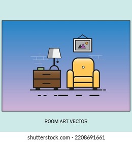 Animated Room Art Vector Design