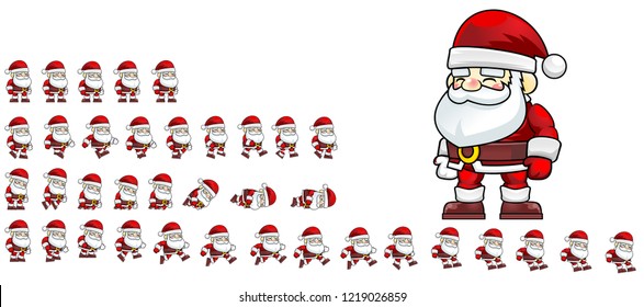 Animated Santa Claus game character for creating Christmas games