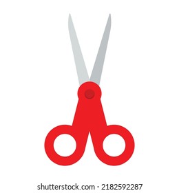 Animated School Stationery Items List For Students, Red Scissor Graphic Vector Elements Decoration For Back To School Banner Illustration In White Background