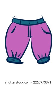 Animated sketches of women's pants to complement applications, screens, games and stickers