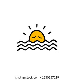 Animated Sleepy Sun Vector Image