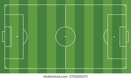 Campo de futebol animado com fundo de listras de grama vertical