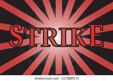 Animated text celebrating a strike, banner