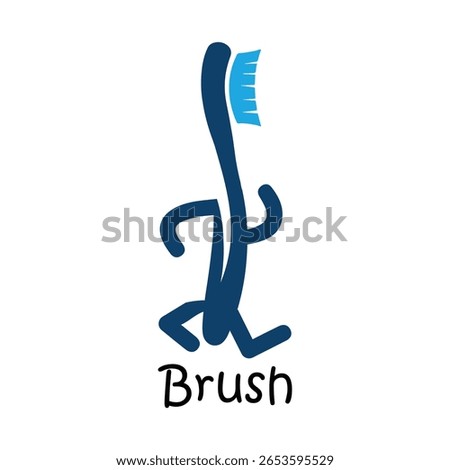 Animated Toothbrush Character with Happy Expression and Upbeat Presentation Stands Out against a White Backdrop