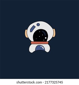 Animated Vector Cartoon Illustration Of An Astronaut