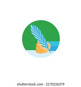 Diseño de ilustración vectorial animada de una mano sosteniendo un lápiz de plumas