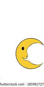Animated vector moon shaped yellow 