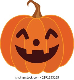 animated vector of a pumpkin with a spooky smiling face, halloween property. creative halloween concept background.