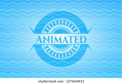 Animated water representation style emblem.