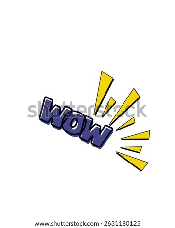 Animated "WOW" graphic design for social media.
