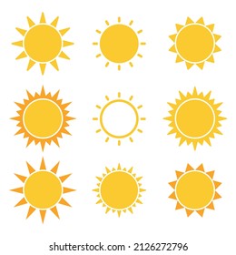 Animated Yellow Sun Set Clipart Icon graphic vector illustration in white background