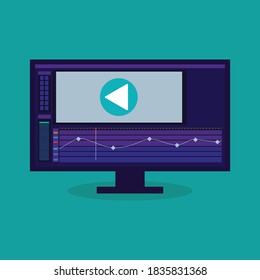 animation application interface,  vector illustration