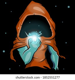 
animation assassin with the power of a ball of light in his hand, can be used for the design of t-shirts, posters and others