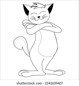 animation of an black and white cat being sidelined