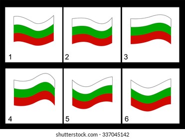 Animation Bulgarian flag Vector frame.