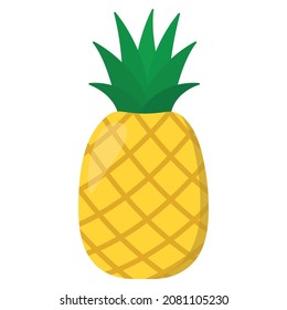 Animation cartoon Pineapple Icon clip art vector illustration design for kids and children books for learning fruits and alphabet