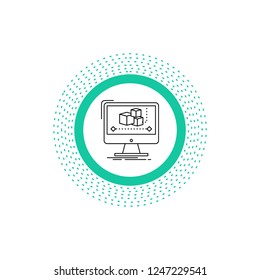 Animation, computer, editor, monitor, software Line Icon. Vector isolated illustration