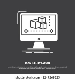 Animation, computer, editor, monitor, software Icon. glyph vector symbol for UI and UX, website or mobile application