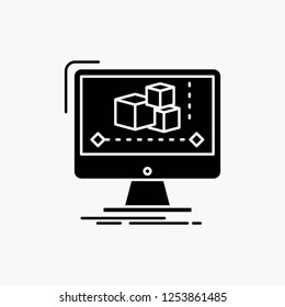Animation, computer, editor, monitor, software Glyph Icon. Vector isolated illustration