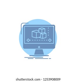 Animation, computer, editor, monitor, software Glyph Icon.