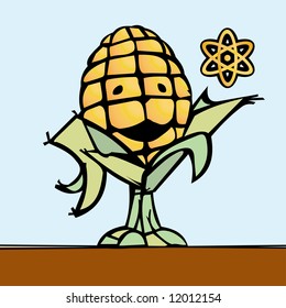 Animation of Corn show new alternatives of energy like ethanol