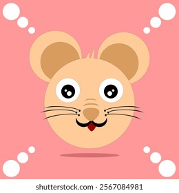 Animation of a cute vector mouse icon