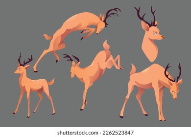 animation deer drawing vector art 