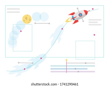 Animation designer  vector illustration. Work at new art project. Flat design concept motion graphic, modeling artist job, video effect designer.  