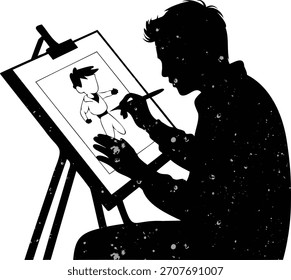 Animation Drawing Artist Vector Illustration of Creative Sketch