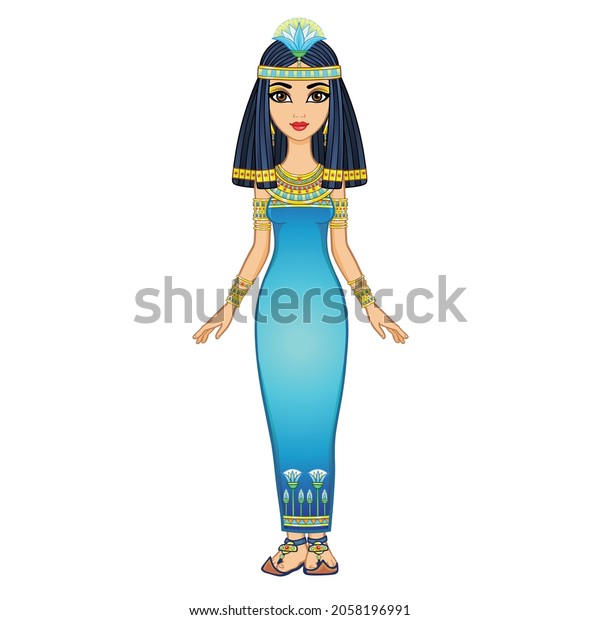 Animation Egyptian Princess Ancient Clothes Gold Stock Vector (Royalty ...