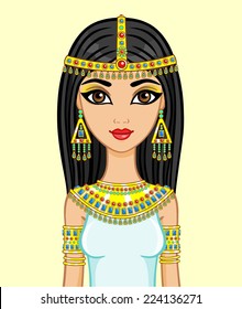 Animation Egyptian Princess Gold Jewelry Isolated Stock Vector (Royalty ...