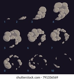 Animation Explosion. Animation Of Smoke. Sprite For Games.
