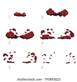 Animation explosion. Animation of smoke. Sprite for games.