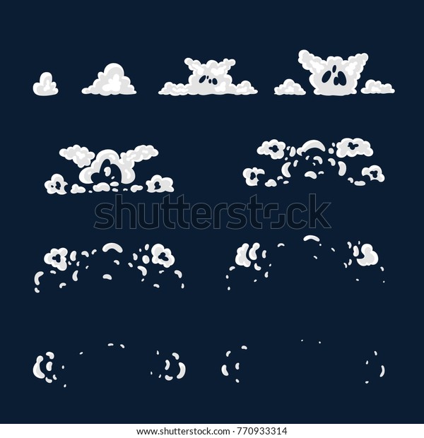 Animation Explosion Animation Smoke Sprite Games Stock Vector (Royalty ...