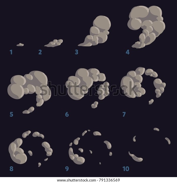 アニメーションの分解 煙のアニメーション ゲーム用にスプライト のベクター画像素材 ロイヤリティフリー