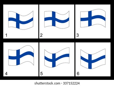 Animation Finnish flag Vector frame.