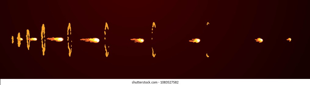 Animation Fire Ball. Animation Of Fire. Sprite For Games.