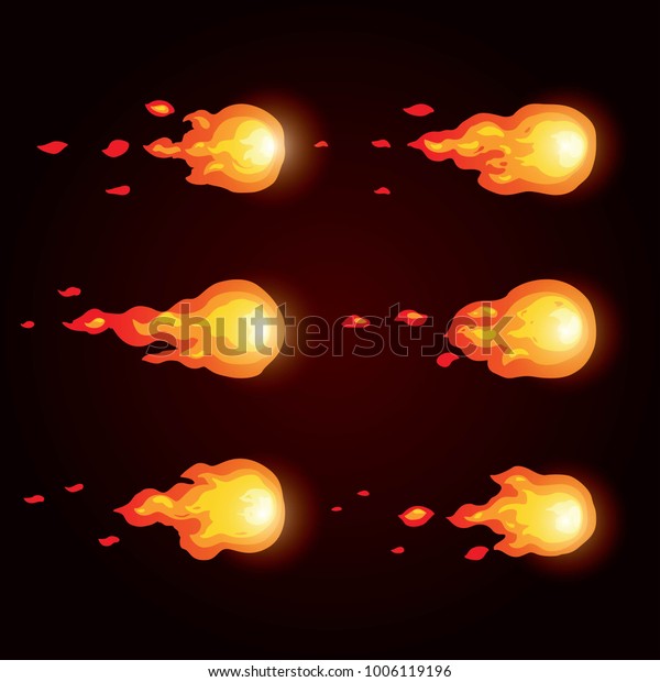 アニメーションの火球 火のアニメーション ゲーム用にスプライト のベクター画像素材 ロイヤリティフリー