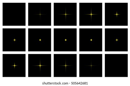 Animation flashing magic stars. Vector illustration