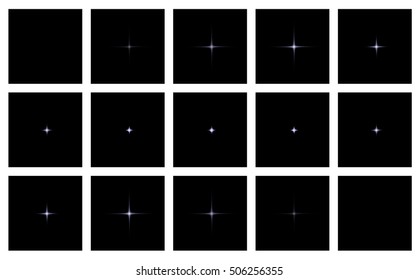 Animation flashing magic stars. Vector illustration