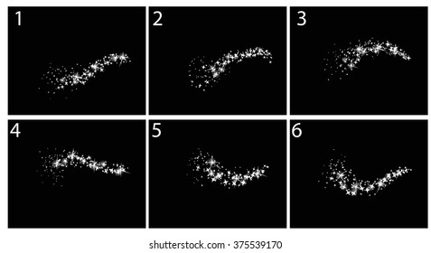 Animation flying comet. Magic effect.